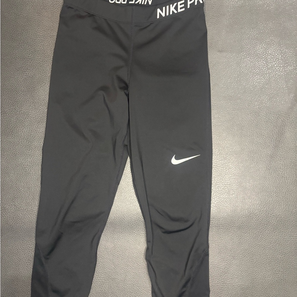 Nike Pro Dri-Fit Capri Leggings Black Womens Sz Medium - Picture 3 of 8